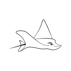 Stingray cartoon character silhouette