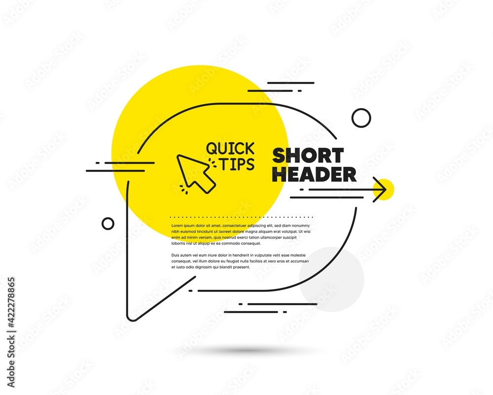 Poster quick tips click line icon. helpful tricks sign. vector