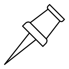 Vector Push Pin Outline Icon Design