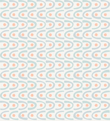 Seamless abstract primitive pattern.Simple design hand drawn dots.Calm pastel palette.Modern endless repeated print for textile, fabrics, wrapping, wallpapers, baby room, interior. Retro vintage style