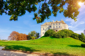 Fototapeta na wymiar Picturesque postcard of Olesko castle. Location Lviv region, Ukraine, Europe.