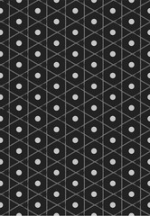 Simple Geometric seamless pattern with lines and dots. Seamless vector