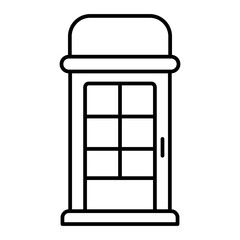 Vector Telephone Booth Outline Icon Design