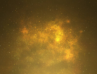 Golden starry glitter background. Gold glitter lights