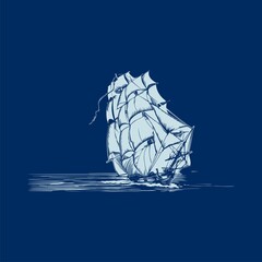 sail boat design logo template