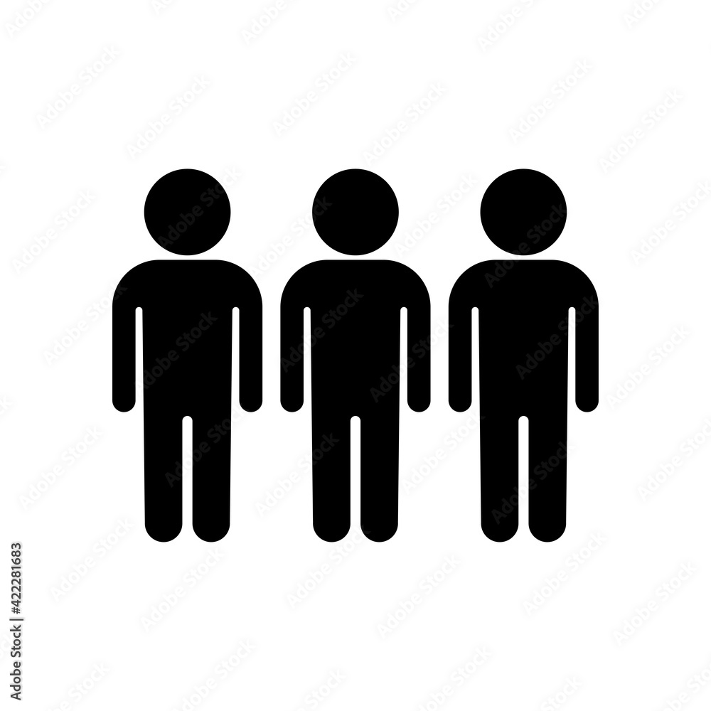 Wall mural three people icon vector illustration. group, team symbol.