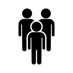 Three people icon vector illustration. Group, team symbol.