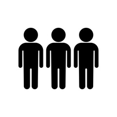 Three people icon vector illustration. Group, team symbol.