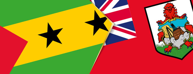 Sao Tome and Principe and Bermuda flags, two vector flags.