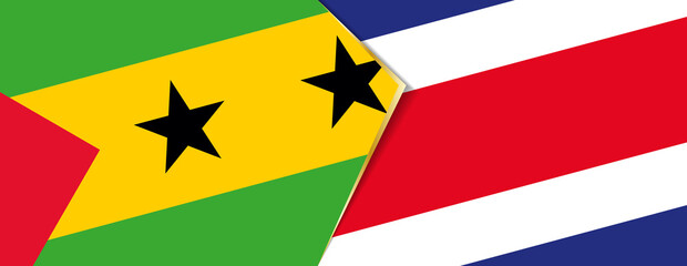 Sao Tome and Principe and Costa Rica flags, two vector flags.