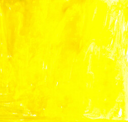 Abstract illustration with bright yellow brush strokes, solid color background