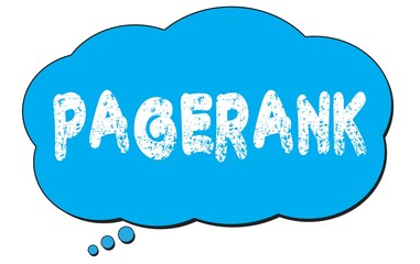 PAGERANK text written on a blue thought bubble.