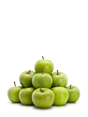 Pyramid from fruits of green apples