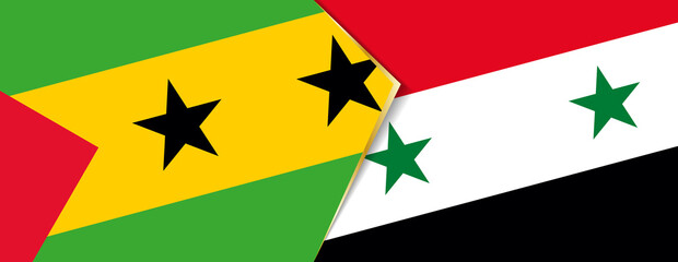 Sao Tome and Principe and Syria flags, two vector flags.