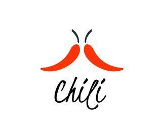 Red chili peppers icon. Logo for mexian restaurant. red mustache. Vector illustration symbol