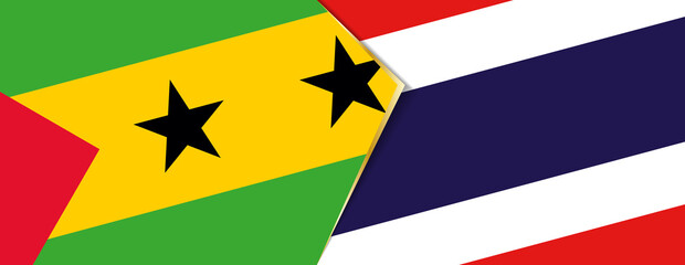 Sao Tome and Principe and Thailand flags, two vector flags.