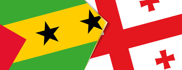 Sao Tome and Principe and Georgia flags, two vector flags.