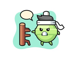 lollipop cartoon illustration as a karate fighter