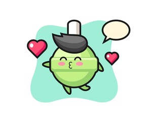 lollipop character cartoon with kissing gesture