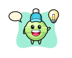 lollipop character cartoon getting the idea
