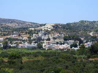 Fototapeta na wymiar View of the town in the mountainous area