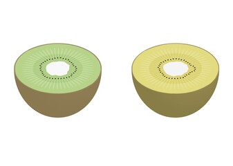 ハーフカットのキウイフルーツ（JPEG）