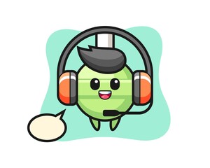 Cartoon mascot of lollipop as a customer service
