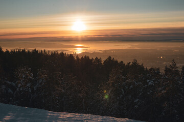sunset in the mountains