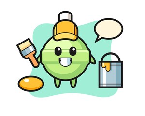 Character Illustration of lollipop as a painter