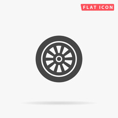 Car Wheel flat vector icon