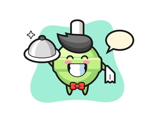 Character mascot of lollipop as a waiters