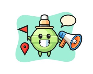 Character cartoon of lollipop as a tour guide