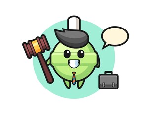 Illustration of lollipop mascot as a lawyer