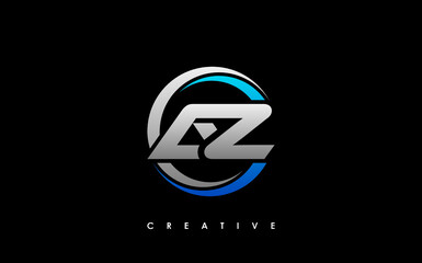 AZ Letter Initial Logo Design Template Vector Illustration