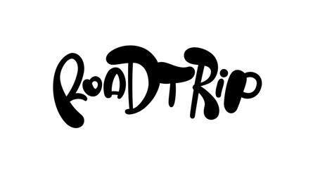 Vector Hand Drawn type lettering of Road Trip.