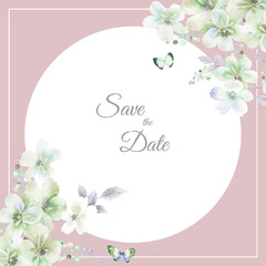 
Elegant watercolor flower illustration, banner and card template