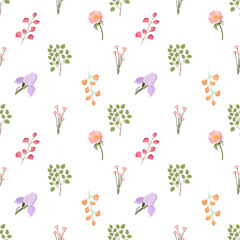 Spring flowers seamless pattern for fabric and textile - obrazy, fototapety, plakaty