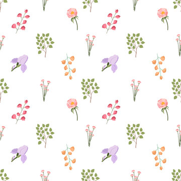 Spring flowers seamless pattern for fabric and textile