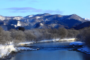 岩手県西和賀町　冬の和賀川