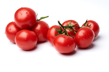 Italian tomatoes on vine isolated on white