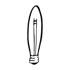 single vector light bulb, doodle line art