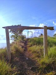 a simple gate in a near the beach