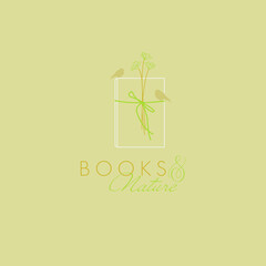 Books with flowers on a shelf 