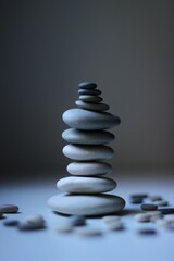 Fototapeta na wymiar zen stones on dark background