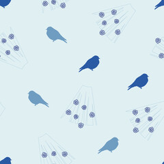 Flowers and birds seamless pattern design