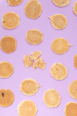 homemade cookies on purple background, creative food photography
