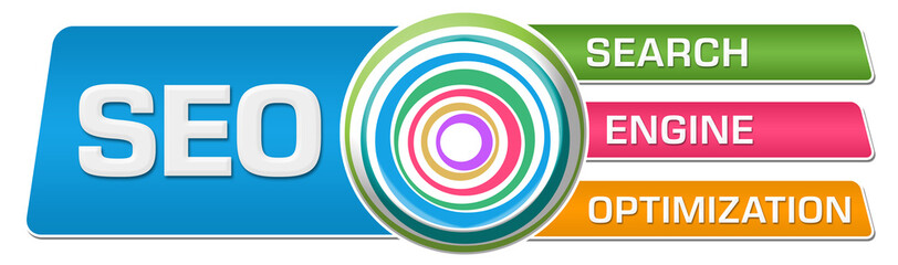 SEO - Search Engine Optimization Colorful Circular Boxes Horizontal 