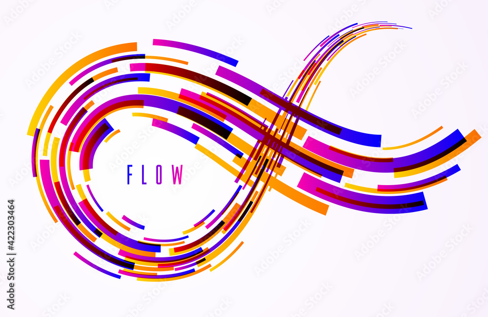Poster abstract lines vector background, 3d dynamic motion stripes, technology or science theme abstraction