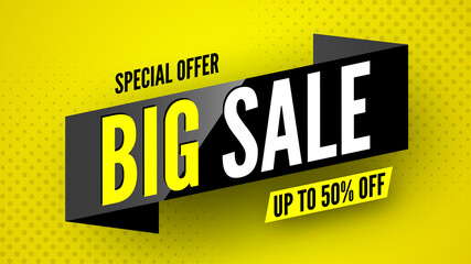 Special offer big sale banner. Vector illustration.