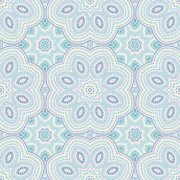 Arabic ethnic floral vector seamless ornament. Tile print design. Cute oriental pattern. Floor decor design. Flower and leaves composition.